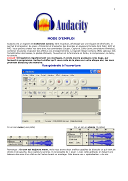 AUDACITY Audacity Manuel utilisateur