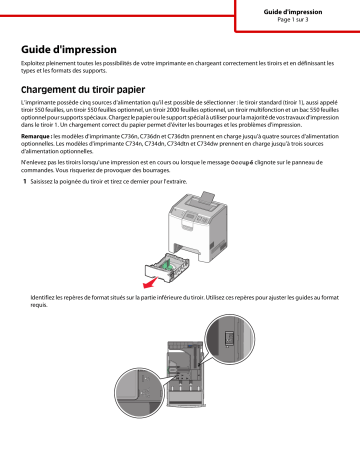 Manuel du propriétaire | Lexmark C736N Manuel utilisateur | Fixfr