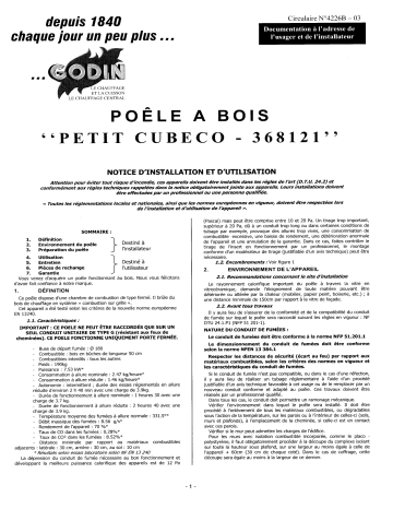 Manuel du propriétaire | Godin 368121 PETIT CUBECO Manuel utilisateur | Fixfr