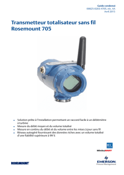 Rosemount 705 Transmetteur totalisateur sans fil Manuel utilisateur
