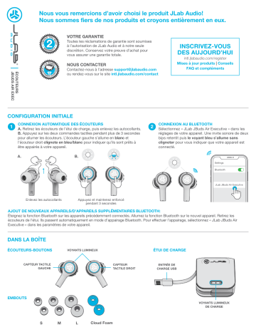 Jlab Audio JBuds Air Executive Manuel du propriétaire | Fixfr