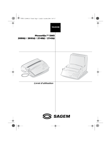 Manuel du propriétaire | Sagem PHONEFAX 2740 SMS Manuel utilisateur | Fixfr