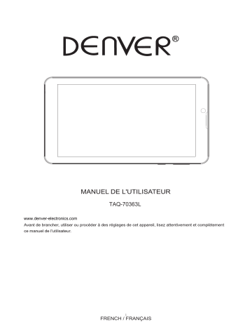 Manuel du propriétaire | Denver TAQ-70363L 7” QUAD CORE 4G TABLET Manuel utilisateur | Fixfr