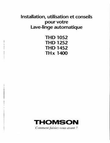 THD1452 | THD1252 | THD1052 | Manuel du propriétaire | Thomson THX1400 Manuel utilisateur | Fixfr