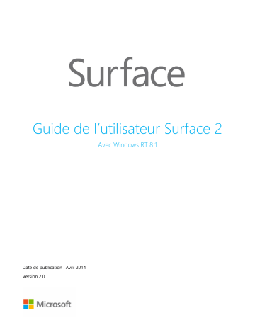 Mode d'emploi | Microsoft Surface 2 Windows RT 8.1 v2.0 Manuel utilisateur | Fixfr