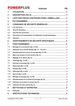 Powerplus POW1820 Manuel utilisateur