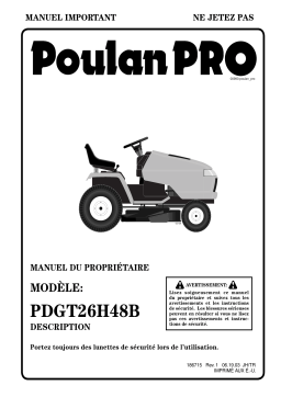 Poulan PDGT26H48B Manuel utilisateur