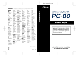 Edirol PC-80 Manuel utilisateur