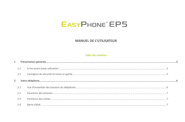 Manuel du propriétaire | Easypix EasyPhone EP5 Manuel utilisateur | Fixfr