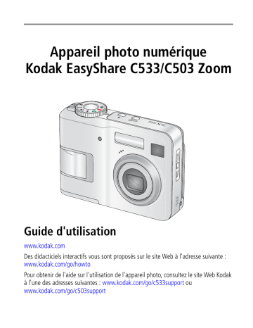 Manuel du propriétaire | Kodak EasyShare C503 Manuel utilisateur | Fixfr