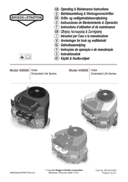 Briggs & Stratton 400500 Manuel utilisateur