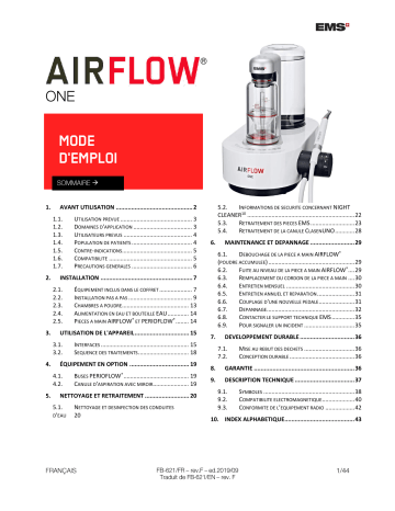 Mode d'emploi | EMS AIRFLOW One Manuel utilisateur | Fixfr