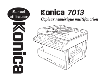 Manuel du propriétaire | Konica Minolta K7013 Manuel utilisateur | Fixfr