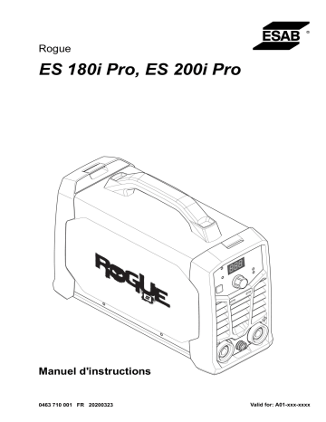 Rogue ES 180i Pro | ESAB ES 200i Pro Manuel utilisateur | Fixfr