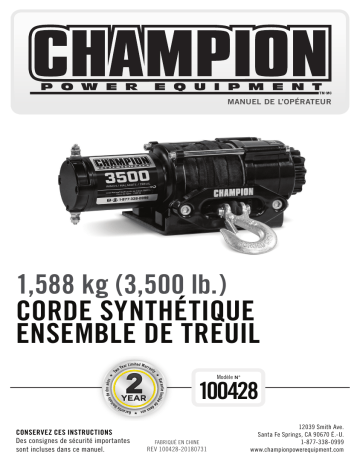 Champion Power Equipment 100428 Manuel utilisateur | Fixfr