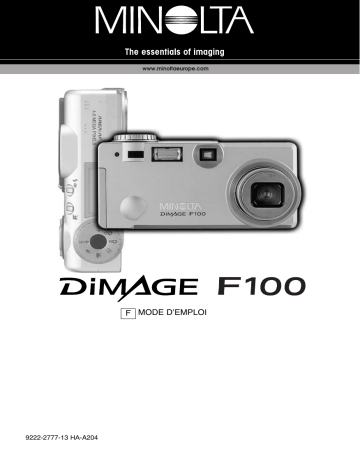 KONICA DiMAGE F100 Mode d'emploi | Fixfr