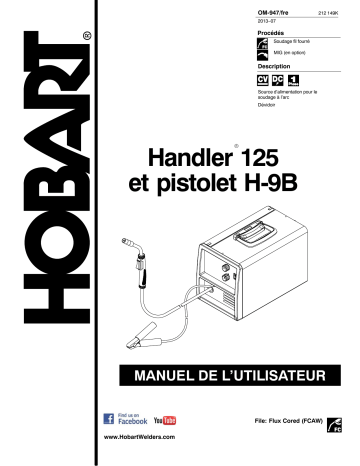 Manuel du propriétaire | HobartWelders HANDLER 125 / 125 MIG AND H-9 GUN Manuel utilisateur | Fixfr
