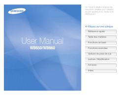 Samsung WB650 Manuel utilisateur