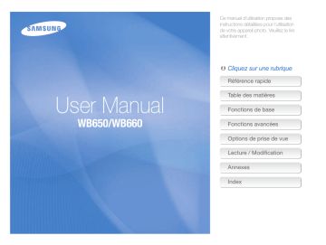 WB660 | Mode d'emploi | Samsung WB650 Manuel utilisateur | Fixfr