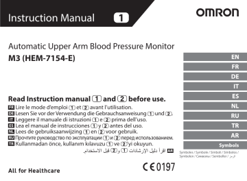 Omron Healthcare HEM-7154-E M3 Blood Pressure Monitor Manuel utilisateur | Fixfr
