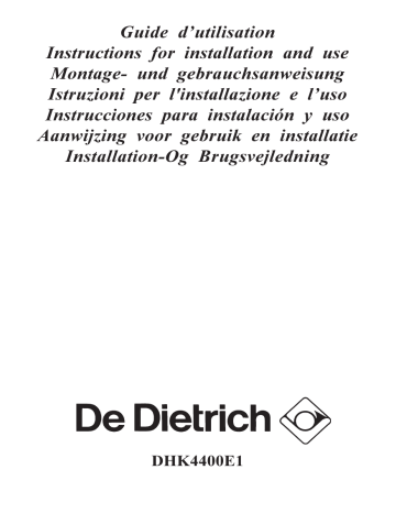Manuel du propriétaire | De Dietrich DHK4400E1 Manuel utilisateur | Fixfr