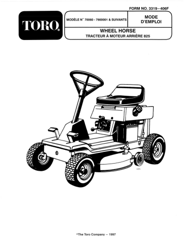 Toro 8-25 Rear Engine Rider Riding Product Manuel utilisateur | Fixfr