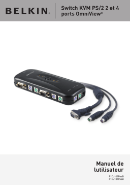 Belkin KVM BELKIN OMNIVIEW 4 PORTS AVEC CABLES, PS / 2 #F1DJ104PEAB Manuel utilisateur