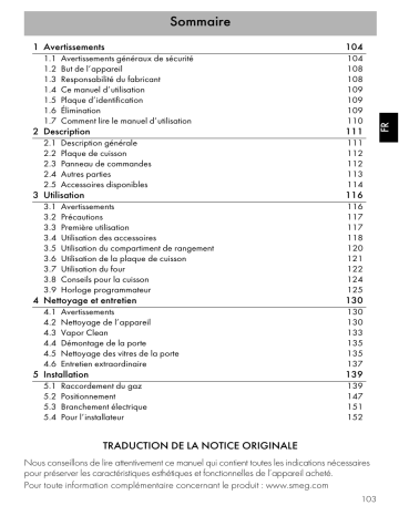 Manuel du propriétaire | Smeg TR90BL9 Manuel utilisateur | Fixfr