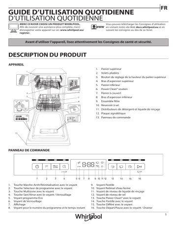 Mode d'emploi | Whirlpool WSFO 3T223 PC X Manuel utilisateur | Fixfr