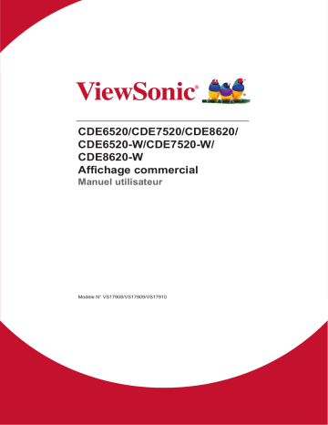 CDE7520-W | CDE6520-W | ViewSonic CDE8620-W DIGITAL SIGNAGE Mode d'emploi | Fixfr