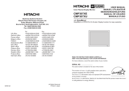 Hitachi CMP307XE Manuel utilisateur