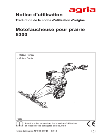 Manuel du propriétaire | Agria 5300 Grassland Mower Manuel utilisateur | Fixfr