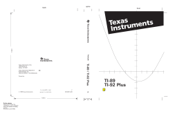 Texas Instruments TI-92 Plus Manuel utilisateur