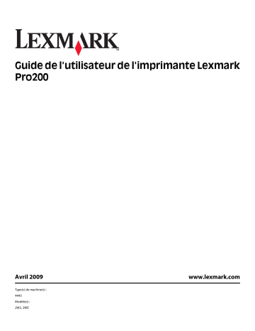 Manuel du propriétaire | Lexmark PROSPECT PRO200 Manuel utilisateur | Fixfr