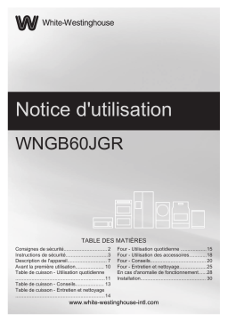 White-Westinghouse WNGB60JGRSO Cooker Manuel du propriétaire