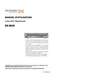 Manuel du propriétaire | Daewoo DX-9840 Manuel utilisateur | Fixfr