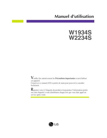 LG W2234S-BN Manuel du propriétaire | Fixfr