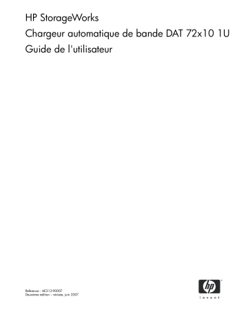 Manuel du propriétaire | HP STORAGEWORKS DAT 72X10 TAPE AUTOLOADER Manuel utilisateur | Fixfr