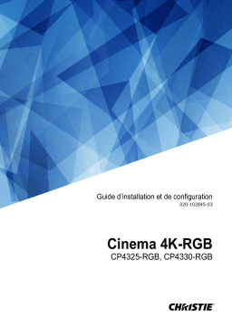 Christie CP4325-RGB 4K, high frame rate, 25,000 lumen RGB pure laser projector Manuel utilisateur