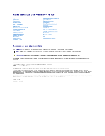 Dell Precision R5400 workstation Manuel utilisateur | Fixfr
