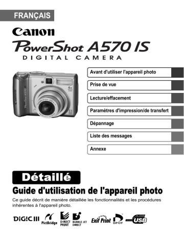 Mode d'emploi | Canon Powershot A570 IS Manuel utilisateur | Fixfr