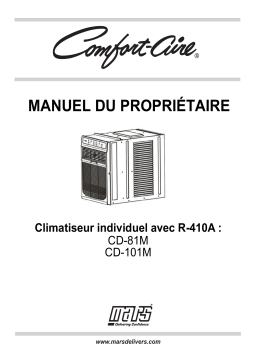 COMFORT-AIRE CD-81M WINDOW AC CASEMENT 8K R410A Manuel utilisateur