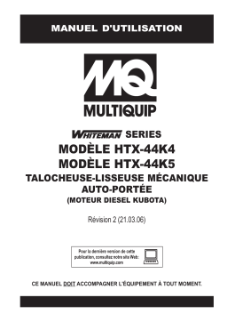MQ Multiquip HTX44K4-K5 Truelles ride-on Manuel utilisateur