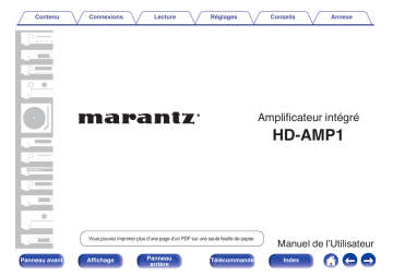 Manuel du propriétaire | Marantz HD-AMP1 Manuel utilisateur | Fixfr