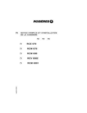 Manuel du propriétaire | ROSIERES RCE5425RB Manuel utilisateur | Fixfr