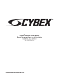 Cybex International 16030 UTILITY BENCH Manuel utilisateur