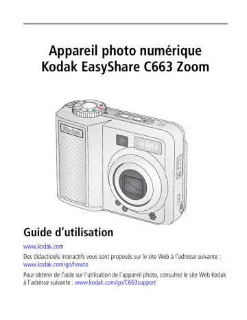 Manuel du propriétaire | Kodak EasyShare C663 Manuel utilisateur | Fixfr