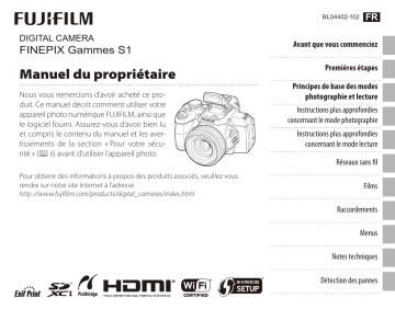 Manuel du propriétaire | Fujifilm FinePix S1 Manuel utilisateur | Fixfr