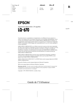 Epson LQ-670 Manuel utilisateur