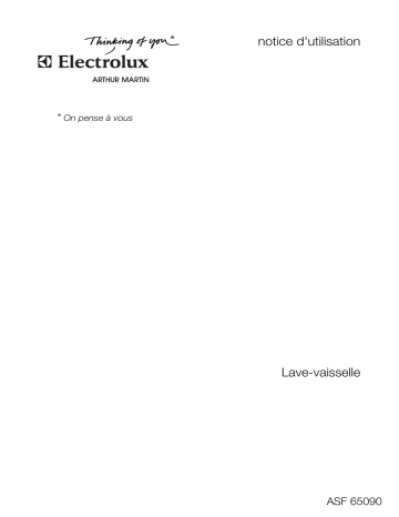 Manuel du propriétaire | Arthur Martin-Electrolux ASF 65090 Lave-vaisselle Manuel utilisateur | Fixfr